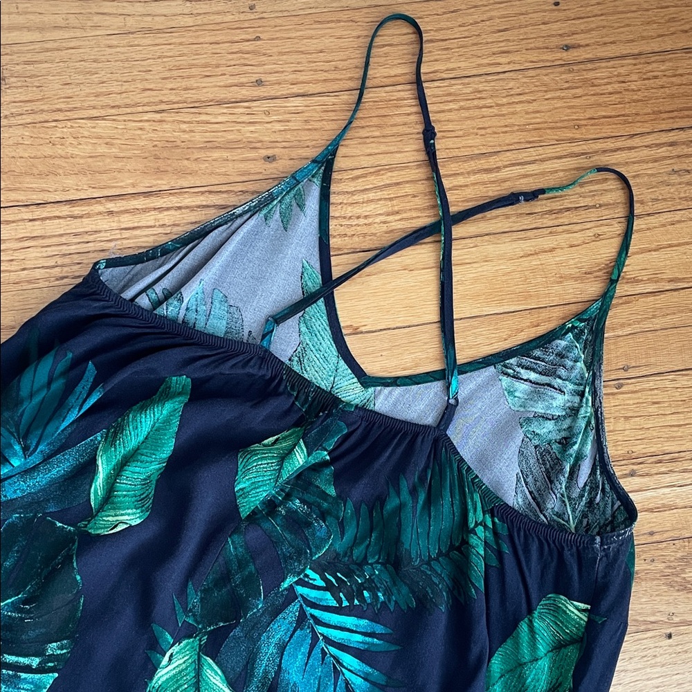 Old Navy V-Neck Navy Palm Print Maxi Dress M - Picture 6 of 8